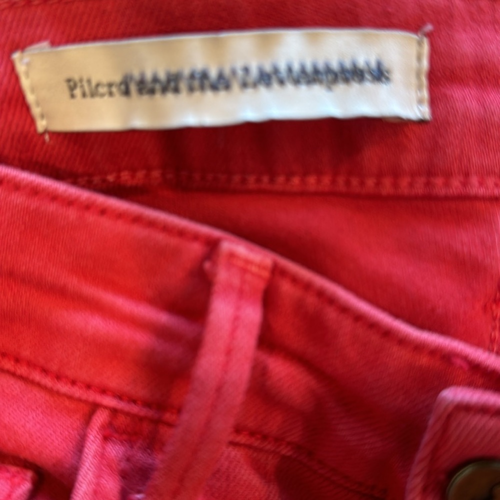 Anthropologie Pilcro Script Red High-Rise Crop Flare Jeans Size 26 - Picture 10 of 15